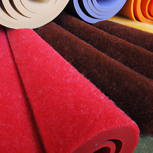 Handmade colored felt floor coverings, self-adhesive felt roll 50m, produced in a Chinese factory,