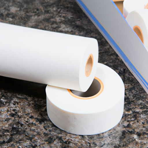 Made in China, adhesive white felt rolls are used to protect ceramic tiles, flooring, and marble,