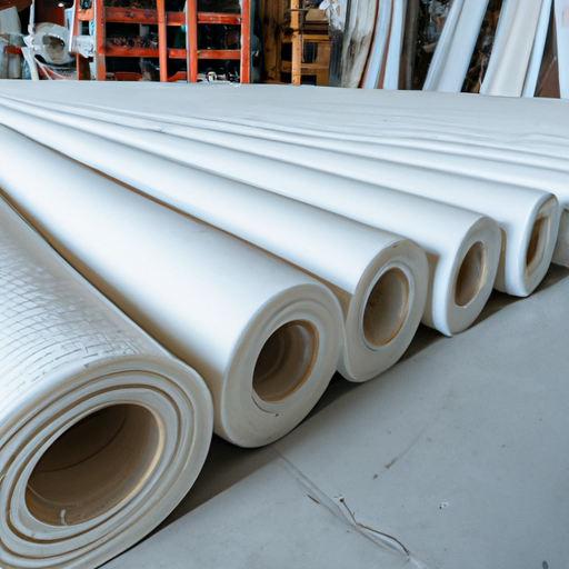 The self-adhesive white felt roll used for ceramic tile flooring is manufactured in a Chinese factory,