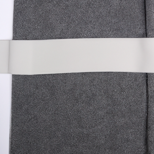 Chinese made viscose spandex fabric with gray and white felt tape backing,