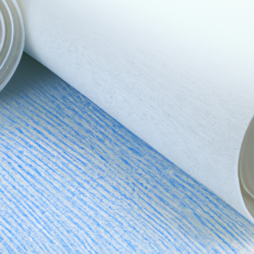 Glass fiber insulation material, white blue adhesive felt roll pad, wholesaler in China,